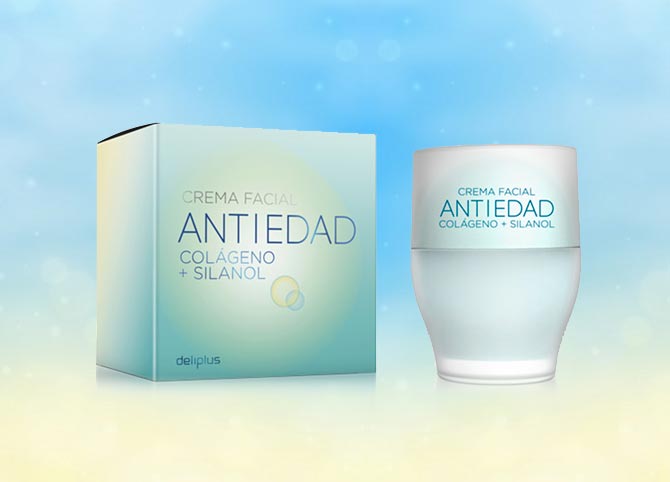 Crema facial antiedad con colágeno y silanol de Deliplus